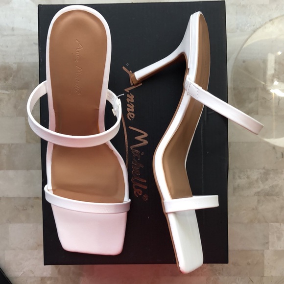 Anne Michelle | White Zeal-04 Women’s Size 10 Square Toe Strap Heels - Picture 5 of 11